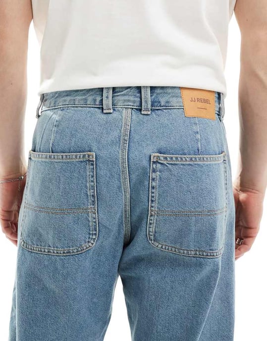 JJ Rebel Phil baggy jeans i mellanblå - Image 4