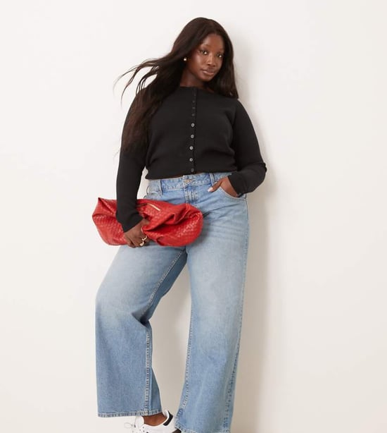 ASOS DESIGN Curve baggy jeans i ljus tvätt - Image 1