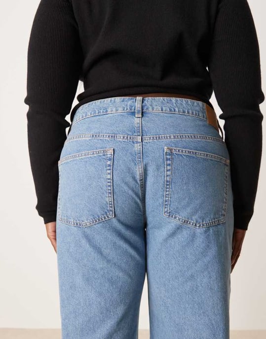 ASOS DESIGN Curve baggy jeans i ljus tvätt - Image 4