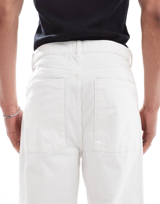 ASOS DESIGN koord lösa jeans i vitt - Image 4