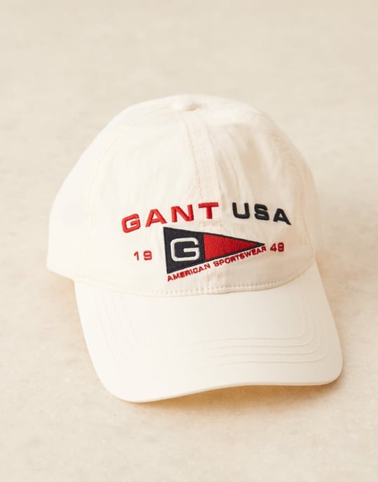 GANT USA flagglogo keps i krämfärg - Image 3