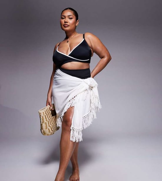 ASOS DESIGN Curve strandsarong med fransar i vitt - Image 1