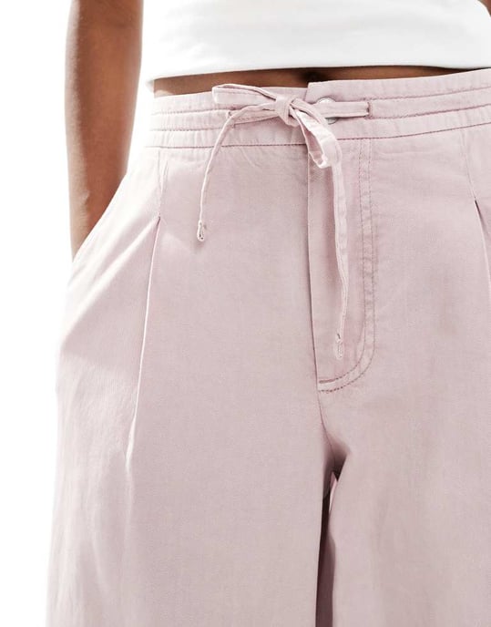 ASOS DESIGN mjuka vida byxor i tvättad mauve - Image 4