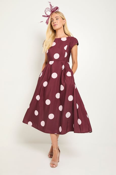 Petite Spot Ottoman Fit & Flare Midi Dress - Image 1