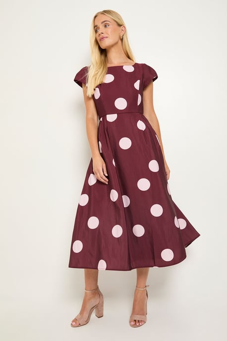 Petite Spot Ottoman Fit & Flare Midi Dress - Image 4