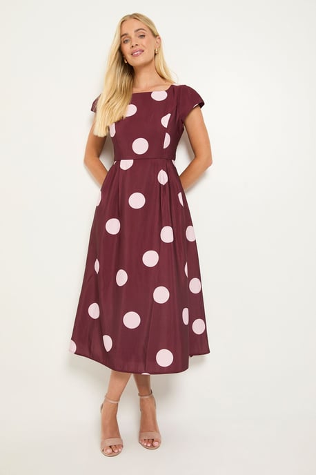 Petite Spot Ottoman Fit & Flare Midi Dress - Image 5