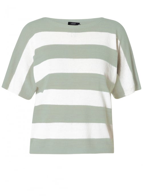 YEST CURVE Willemijne Tops - White/Slate Green - Image 1