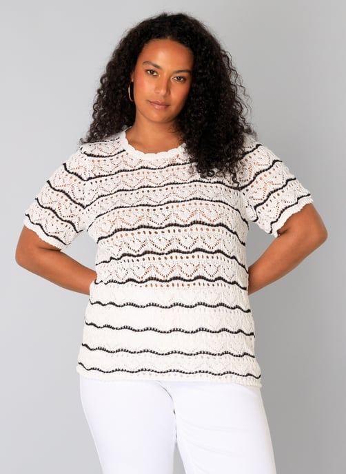 YEST CURVE Ulrika Tops - White/Black - Image 1