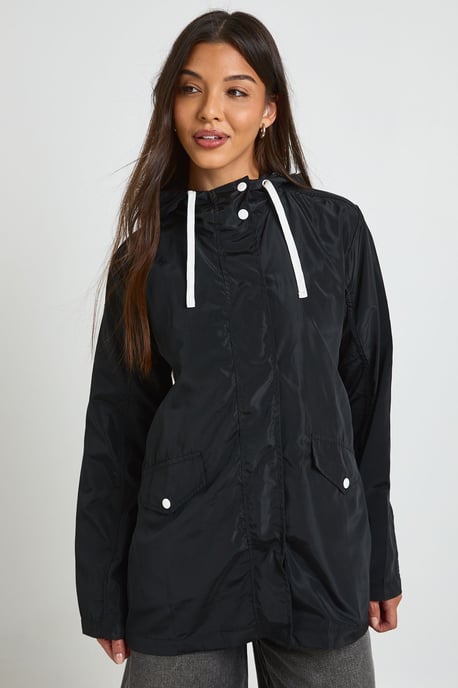 Hooded Contrast Trim Mac - Image 4