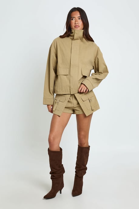 Oversized Twill Funnel Jacket - Image 3