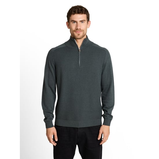 Tom Tailor Basic trui zip olijf - Image 3