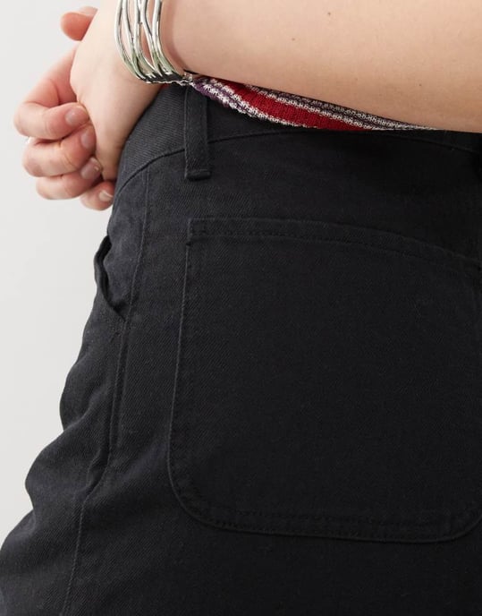 Weekday Astro Unisex linen blend trousers in black - Image 4
