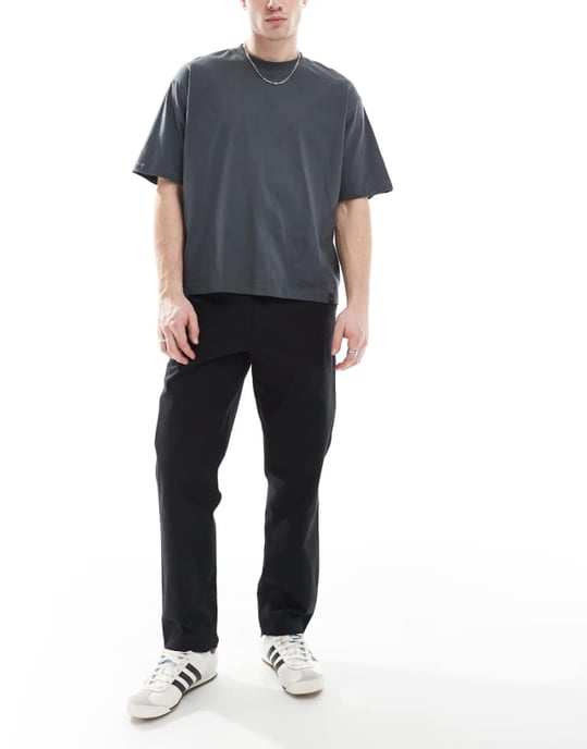 Farah Hawtin kanvas tapered byxor i svart - Image 1