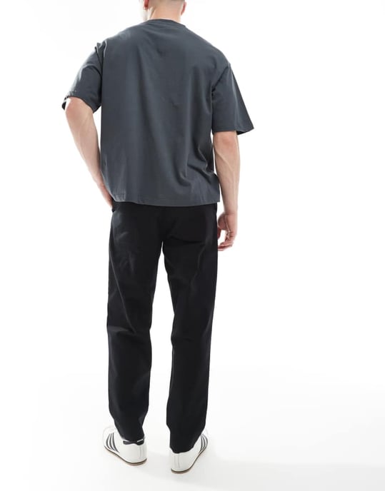 Farah Hawtin kanvas tapered byxor i svart - Image 2