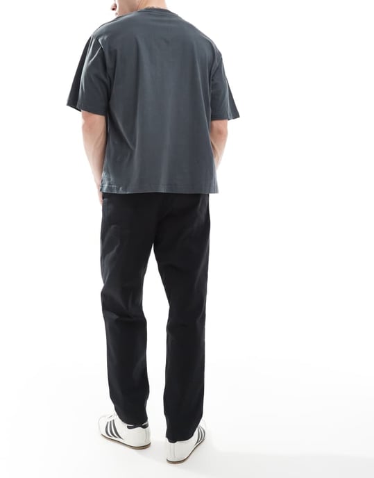 Farah Hawtin kanvas tapered byxor i svart - Image 4