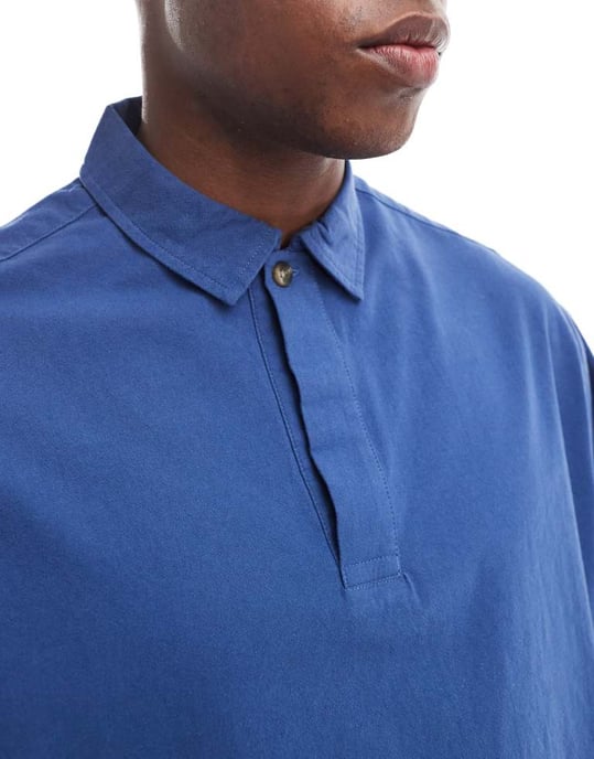 ASOS DESIGN oversized överhuvud t-shirt med boxig och texturerad design i blått - Image 2