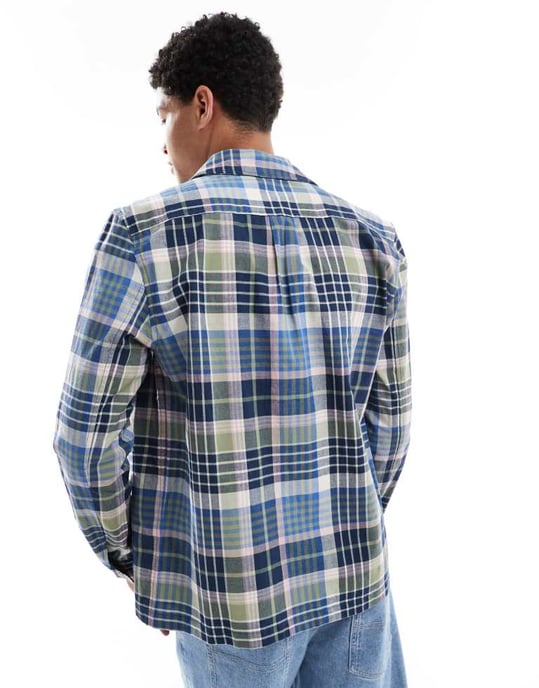 PS Paul Smith checked casual overshirt in blue - Image 2