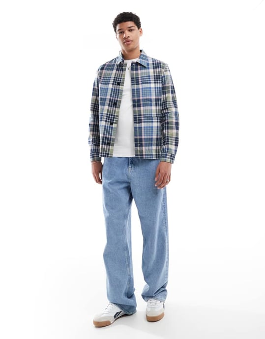 PS Paul Smith checked casual overshirt in blue - Image 3