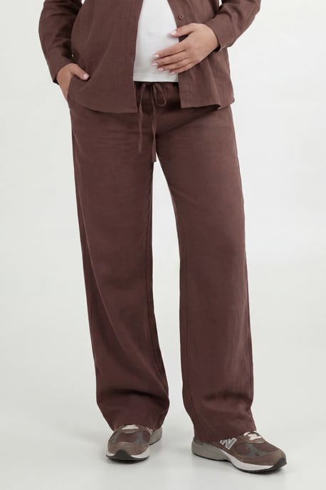 Maternity Chambray Drawstring Wide Leg Trouser - Image 4