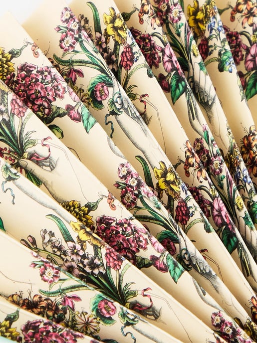Handwaaier met bloemenpatroon - Image 3