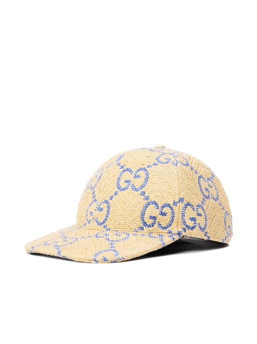 Baseballpet met raffia-effect en GG-monogram. - Image 1