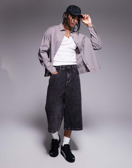 ASOS DESIGN boxig oversized skjorta i grått - Image 4