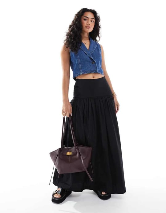 ASOS DESIGN denimväst i mellanhav blå - Image 3