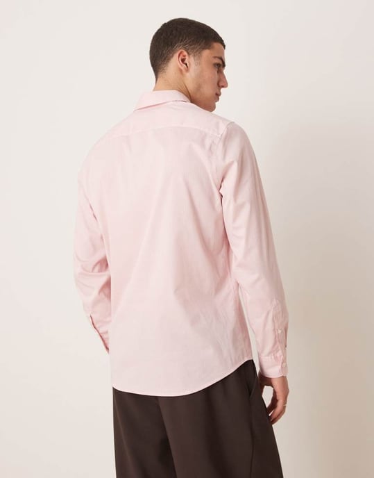 Abercrombie & Fitch formell skjorta i ljusrosa rutigt - Image 4