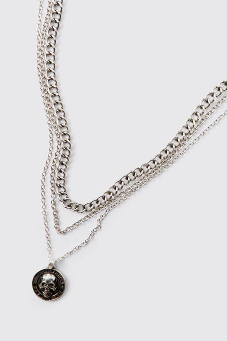 Skull Coin Layered Necklace - Image 3