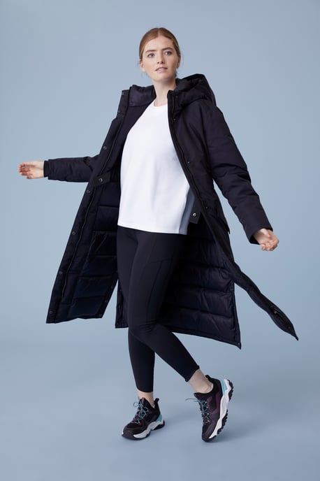 'Super Line' Women's Coat Waterproof Warm Full Zip Long Hooded Winter Jacket Black - Image 4