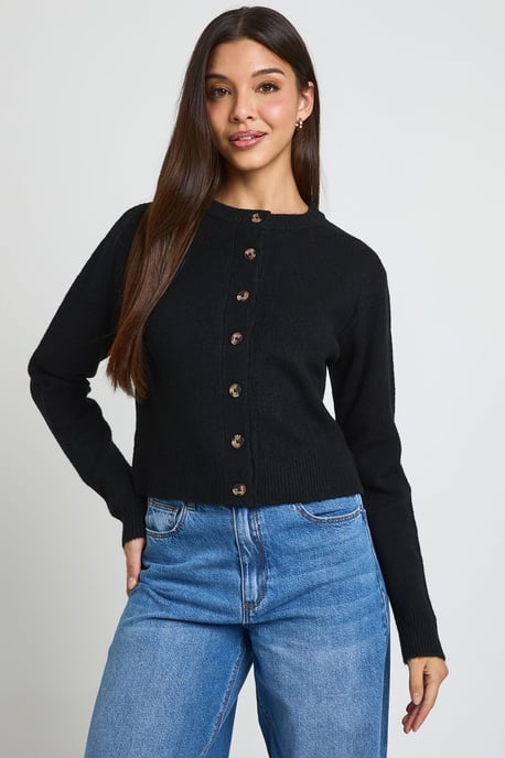 Knitted Cropped Cardigan - Image 1