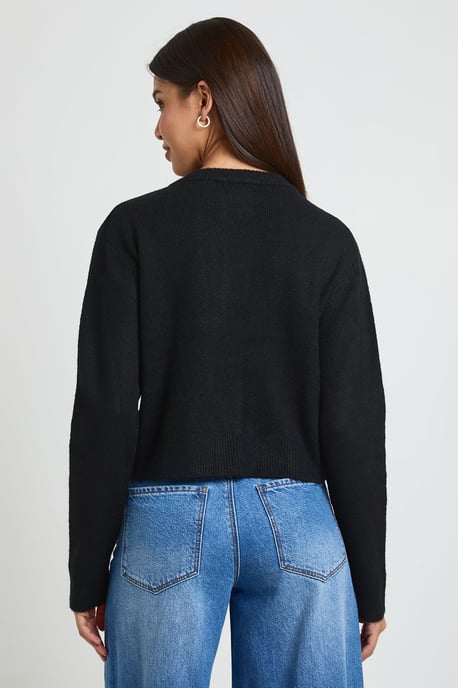 Knitted Cropped Cardigan - Image 2