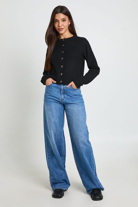 Knitted Cropped Cardigan - Image 3