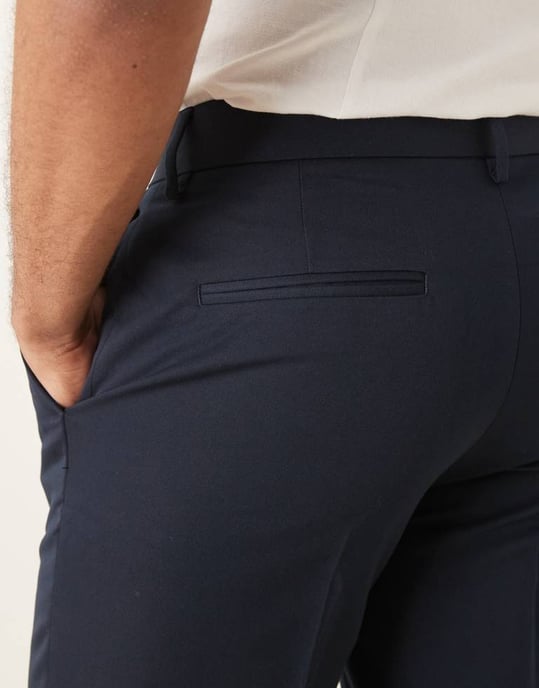 ASOS DESIGN skräddarsydda slim fit byxor i marinblått - Image 2