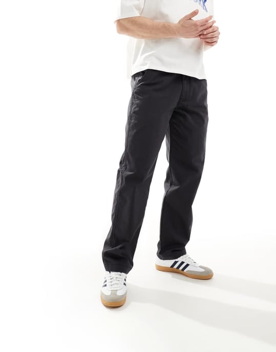 Levi's XX Easy lösa bomulls- och linneblandning chinos i svart - Image 4