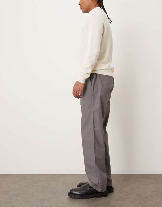 ARKET lightweight pull-on trousers in grey - Image 3