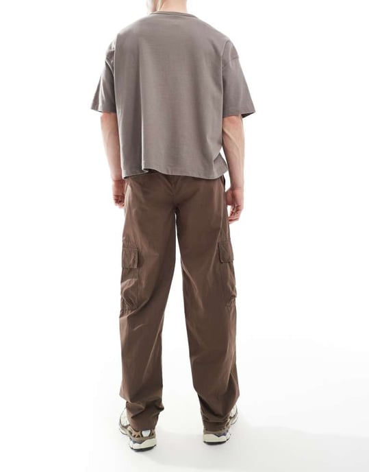 Cotton On baggy fit cargobyxor i chokladbrun - Image 2
