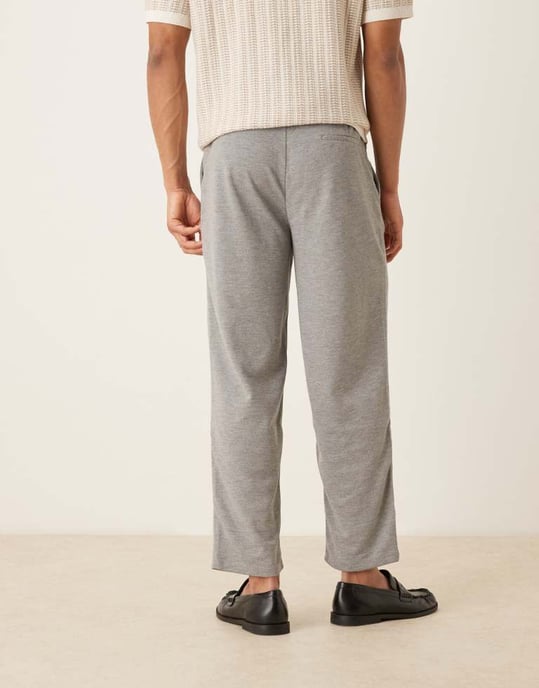 ASOS DESIGN oversized tapered snygga byxor i grått - Image 3
