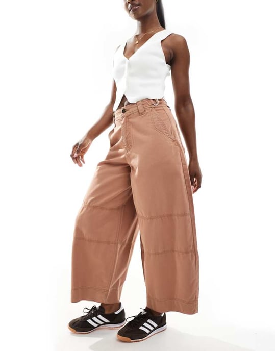 ASOS DESIGN tvättade tunnbrallor med flikdetalj i rost - Image 2