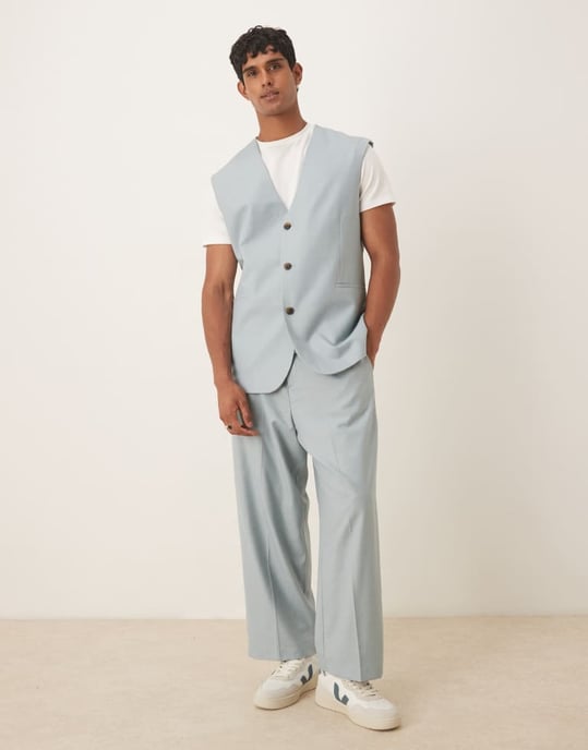 ASOS DESIGN ballongsbyxor i ljusblått - Image 2