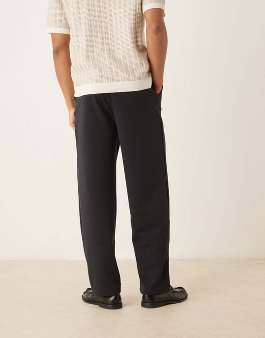 ASOS DESIGN löst sittande skaterbyxor i svart - Image 4