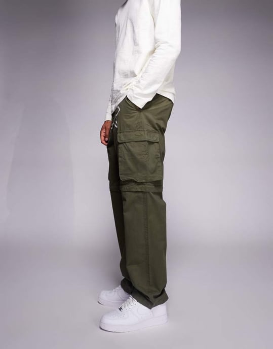 ICECREAM springande hund zip-off cargobyxor i khaki - Image 3