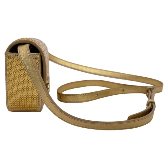 Celine Mini Triomphe Crossbody-väska i guldpaljetter - Image 3