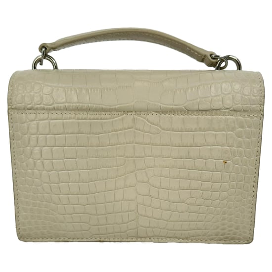 Saint Laurent Crocodile Embossed Sunset Wallet on Chain in Cream Leather - Image 4