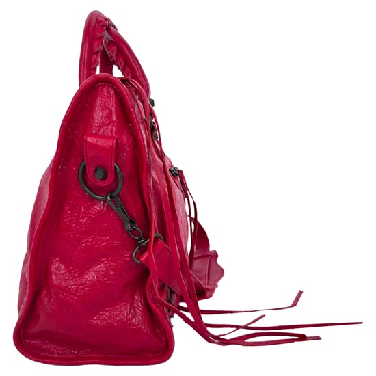 Balenciaga Medium Motorcycle City Shoulder Bag in Red Lamb Leather - Image 3