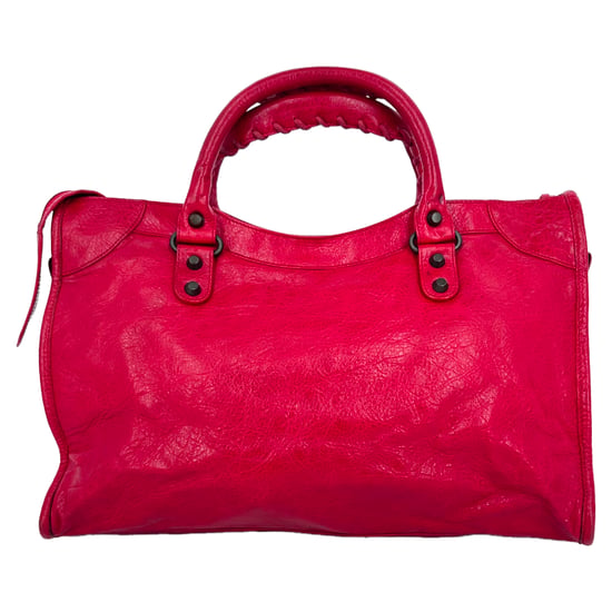 Balenciaga Medium Motorcycle City Shoulder Bag in Red Lamb Leather - Image 4