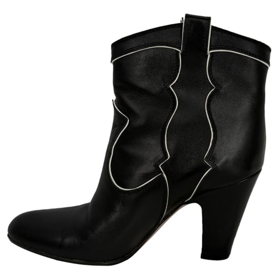 Gianvito Rossi Western Ankle Boots in Black Leather - Image 3