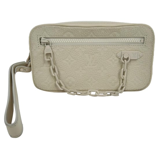 Louis Vuitton Monogram Pochette Volga Clutch in Witte Leer - Image 1