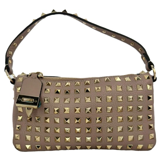 Valentino Garavani Poudre All Over Rockstud Liten Axelväska i Nudefärgad Läder - Image 2
