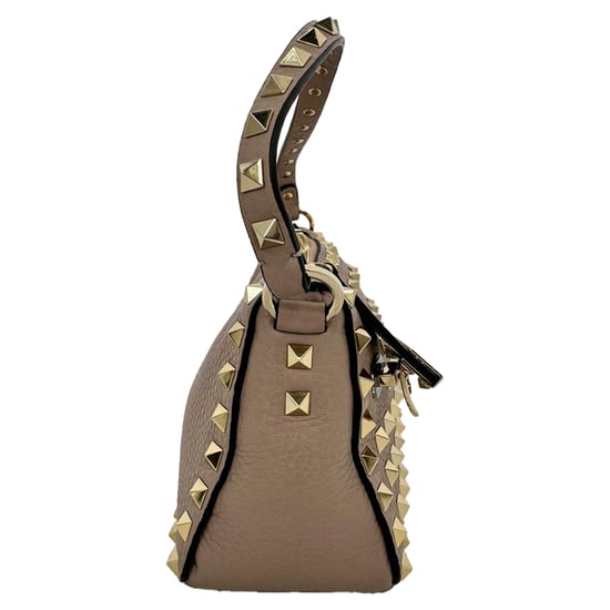 Valentino Garavani Poudre All Over Rockstud Liten Axelväska i Nudefärgad Läder - Image 3